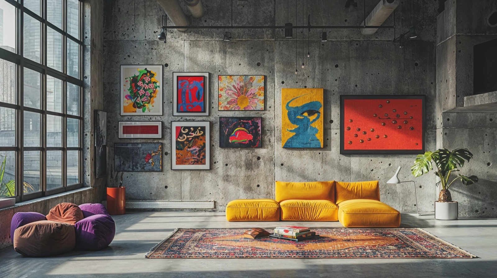 Acacia loft room with the day-and-night icon on the wall