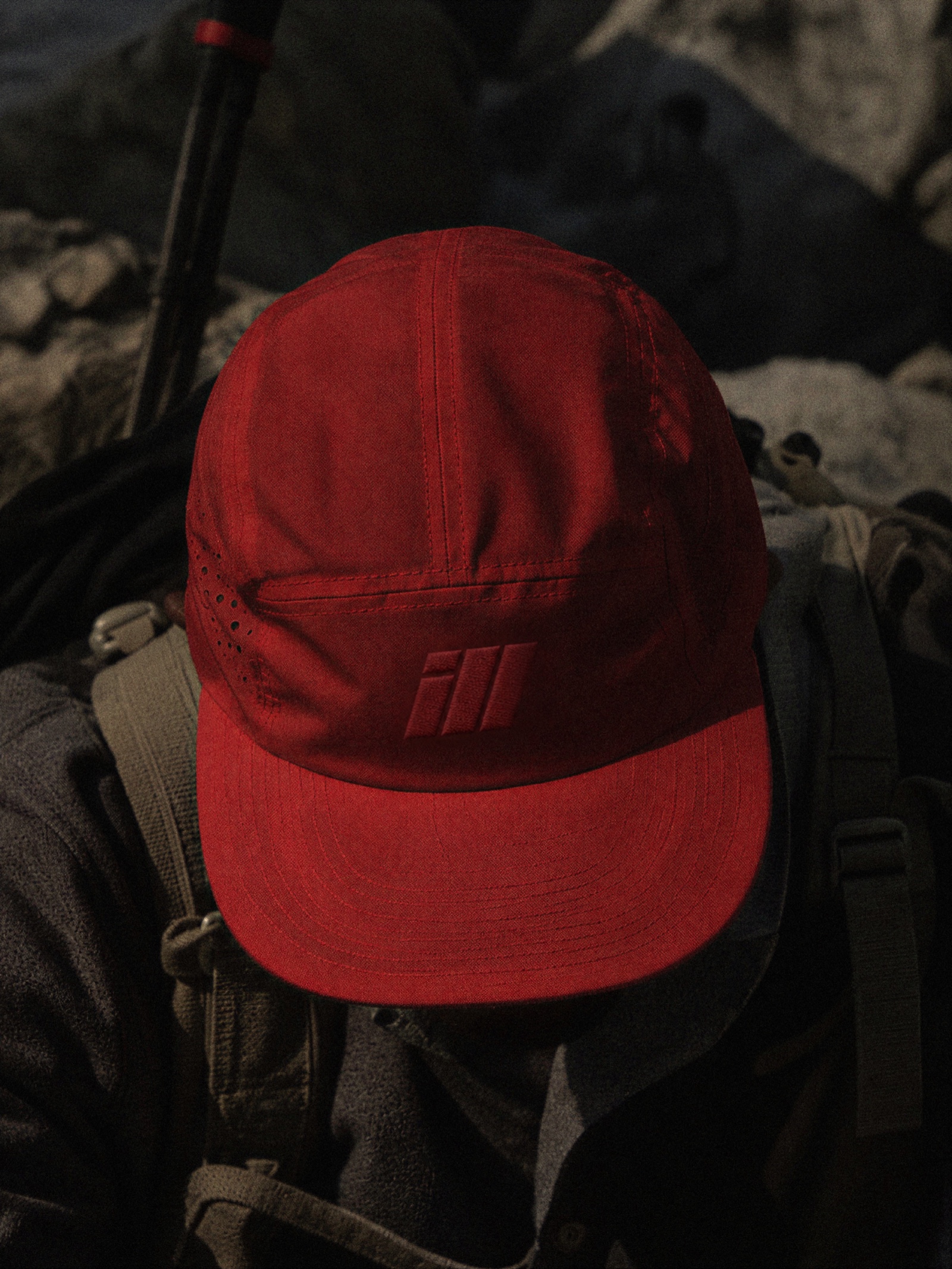 Red ILL five-panel cap