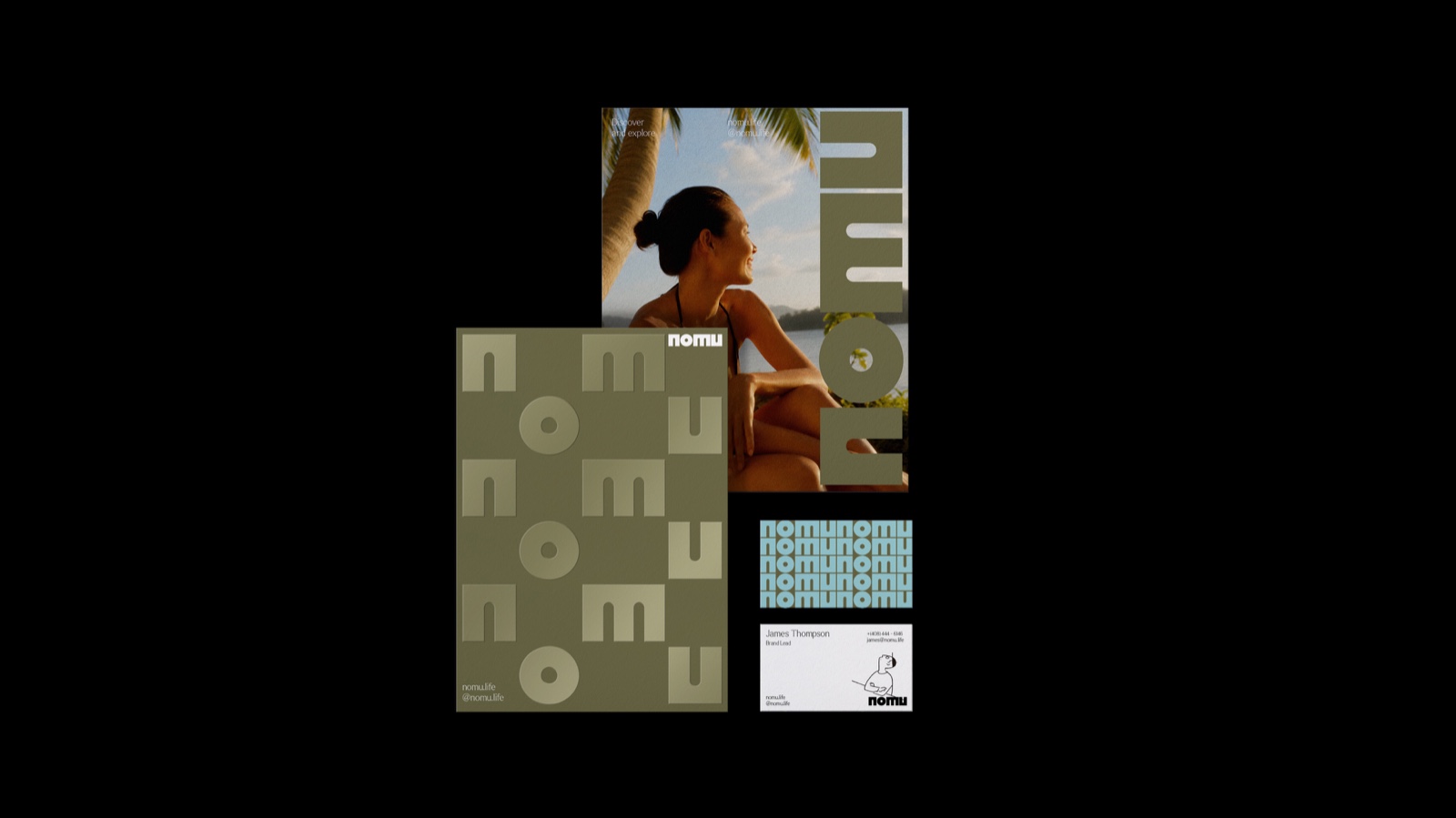 Nomu stationery: poster, pattern card and business card